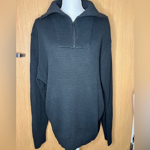 NWT Banana Republic Men’s COTTON WAFFLE-KNIT HALF-ZIP SWEATER - Picture 1 of 5